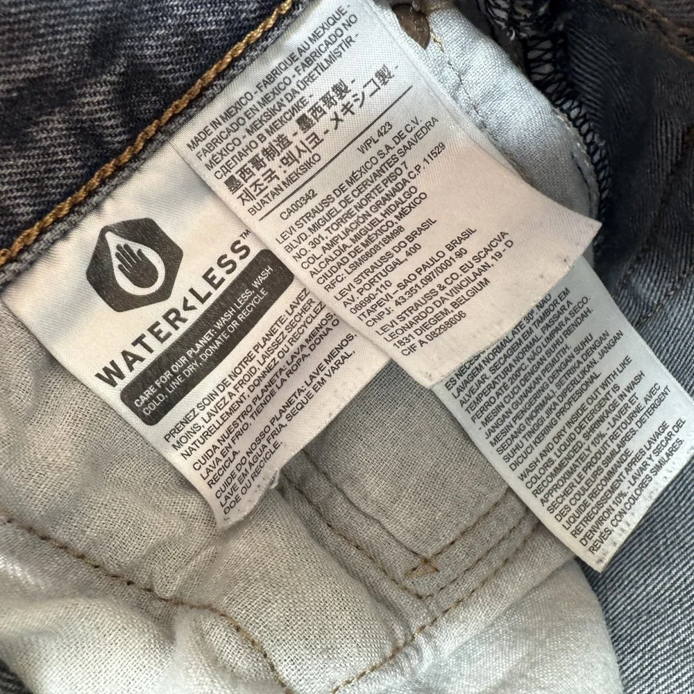 Levi's 501 Original Fit Jeans 34x24 Faded Black Distressed Cotton Button Fly
